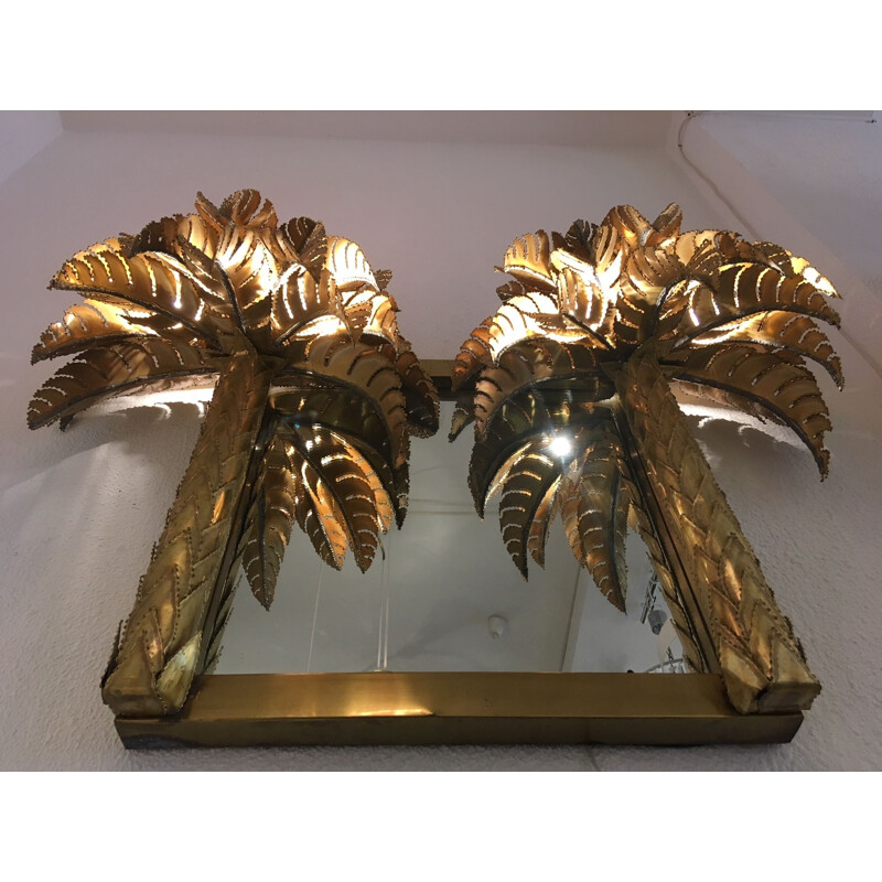 Vintage Palm mirror by Maison Jansen