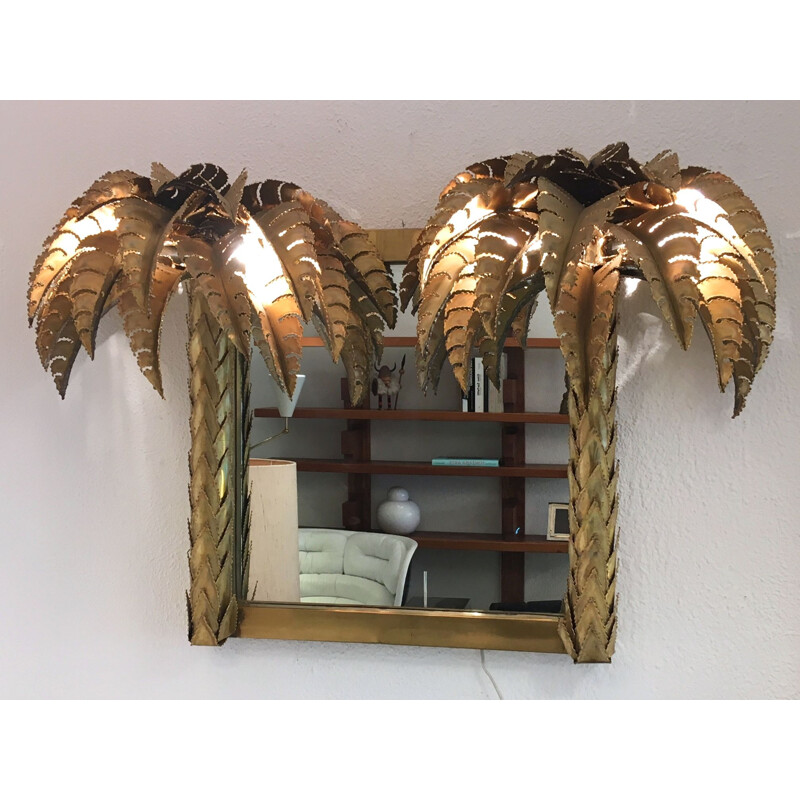 Vintage Palm mirror by Maison Jansen