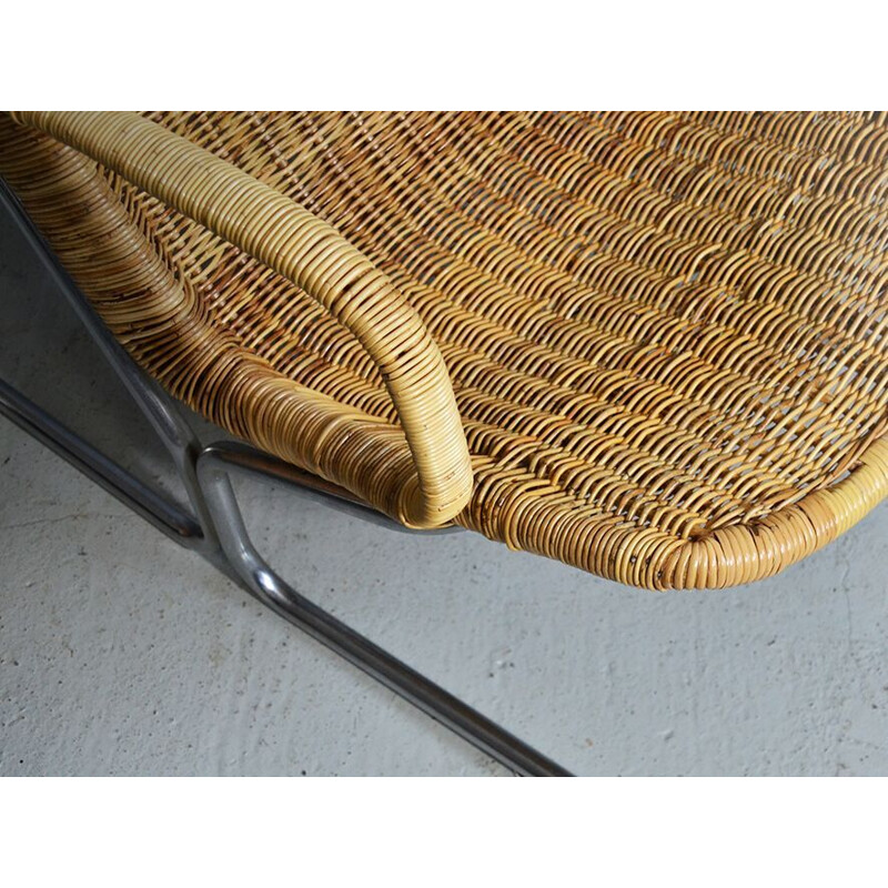 Rattan lounge chair by Dirk van Sliedregt for Gebroeders Jonker