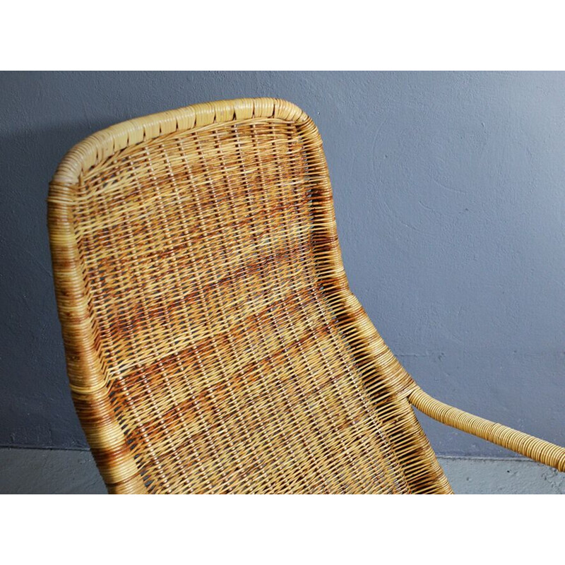 Rattan lounge chair by Dirk van Sliedregt for Gebroeders Jonker