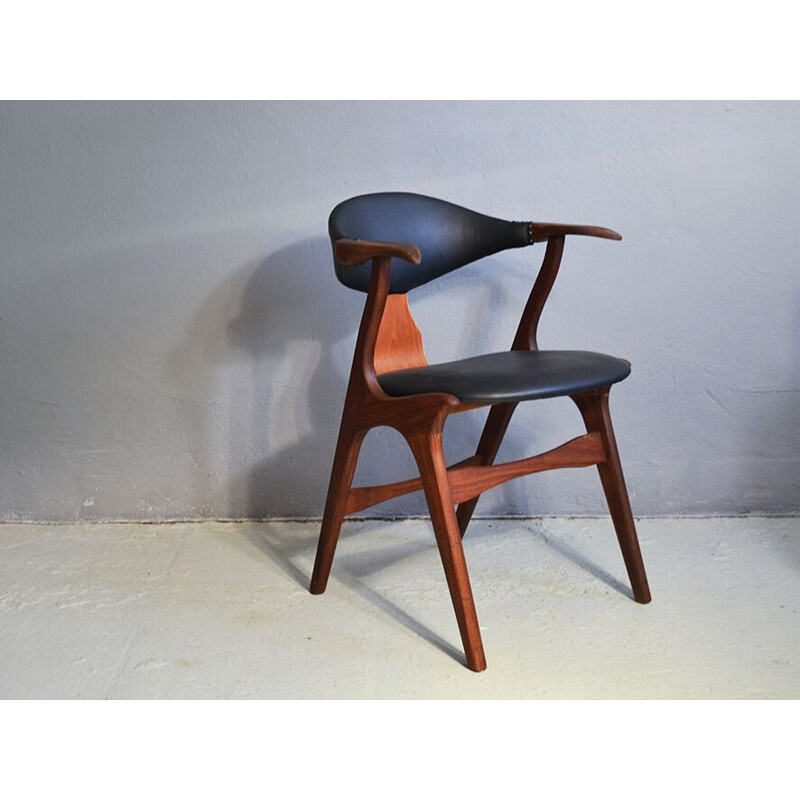 Vintage black chair by Louis van Teeffelen for AWA