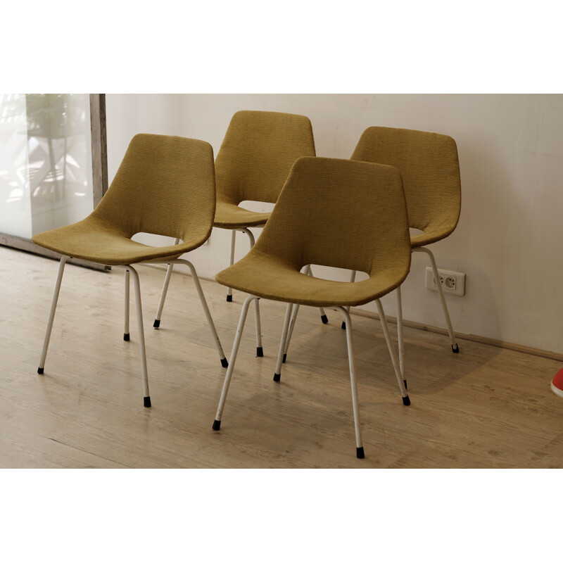 4 Tonneau chairs, Pierre GUARICHE - 1954