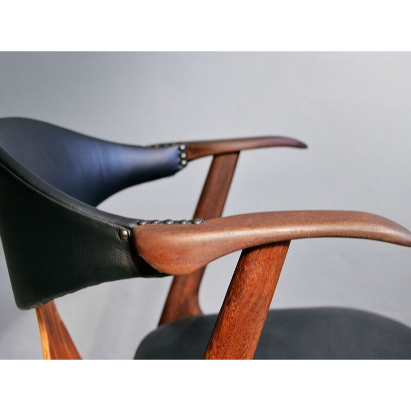 Chaise noire vintage par Louis van Teeffelen pour AWA