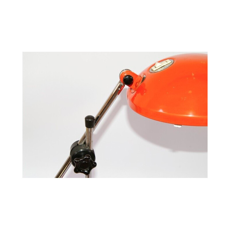 Desk lamp in orange lacquered metal and plexiglas - 1960s