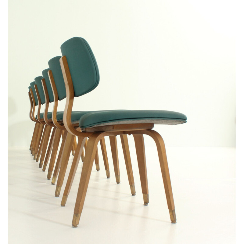 Set of 12 vintage chairs by Joe Atkinson for Thonet