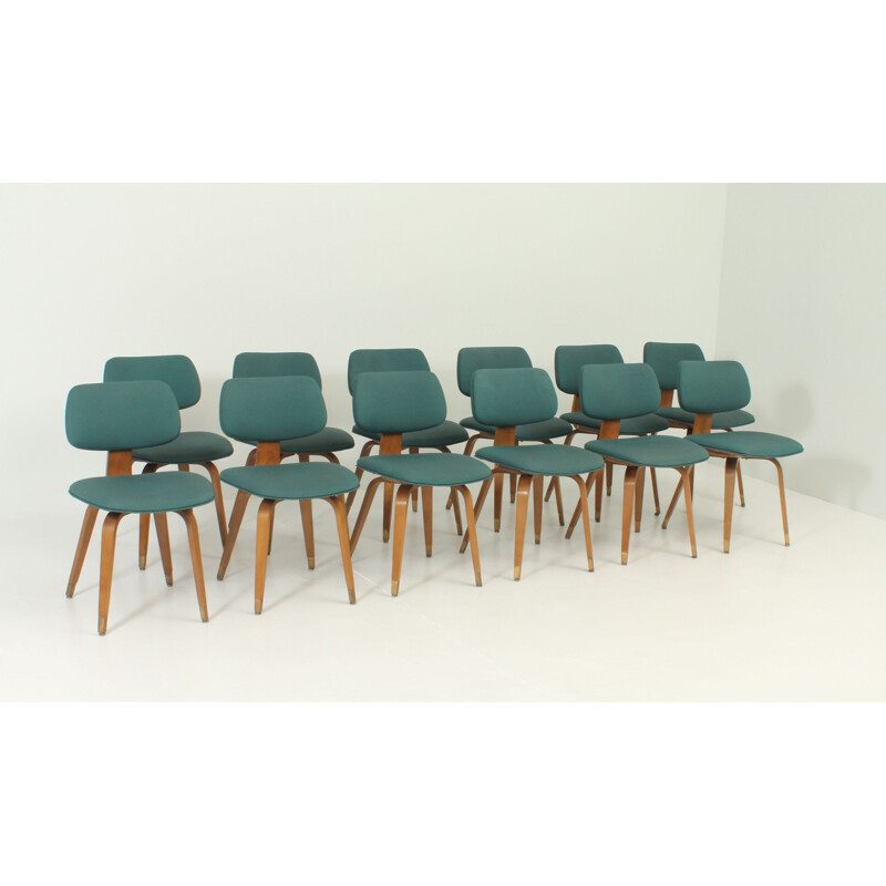 Set of 12 vintage chairs by Joe Atkinson for Thonet