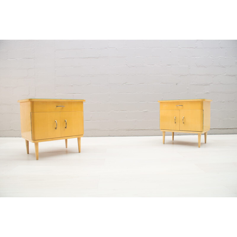 Set of 3 vintage sideboards in wood