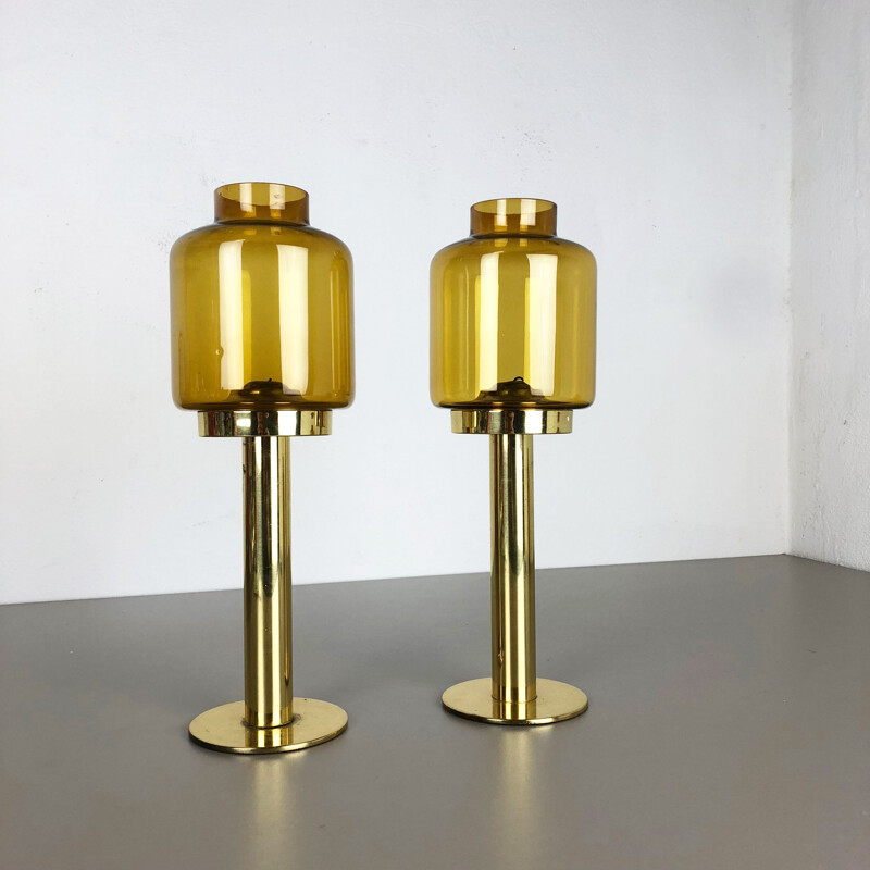 Set of 2 Claudia candleholders in brass