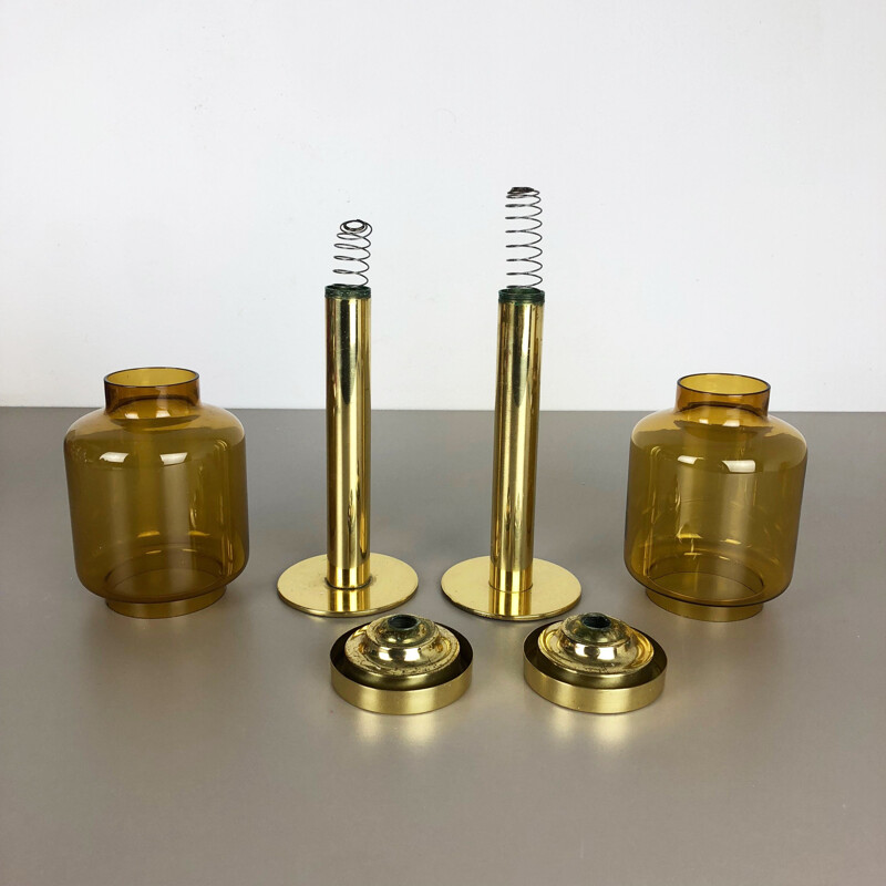 Set of 2 Claudia candleholders in brass