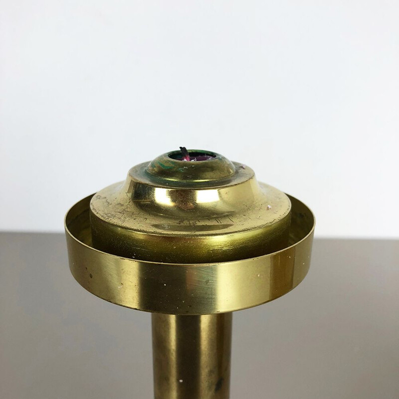 Vintage solid metal candlestick in brass by Hans Agne Jakobsson, Sweden 1950