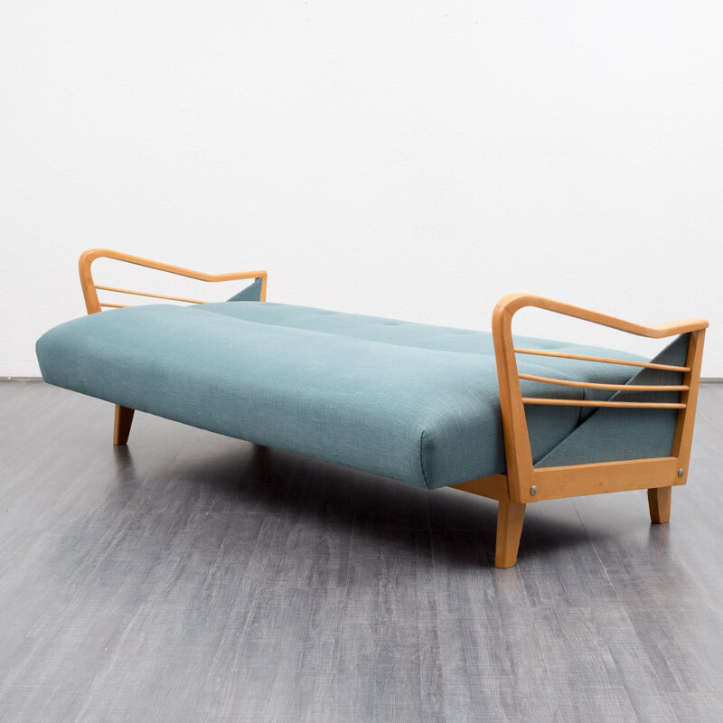 Vintage sofa in beech and fabric - 1950s