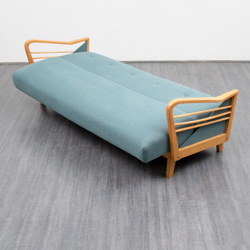 Vintage sofa in beech and fabric - 1950s