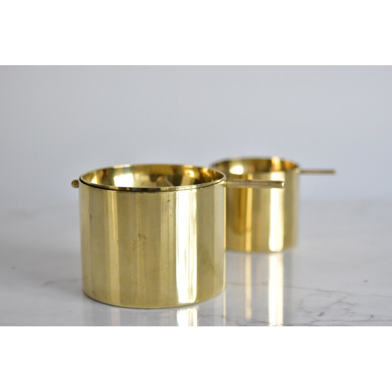 Vintage golden ashtray by Arne Jacobsen