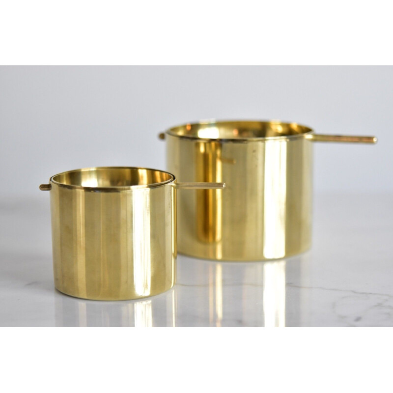 Vintage small brass ahstray by Arne Jacobsen