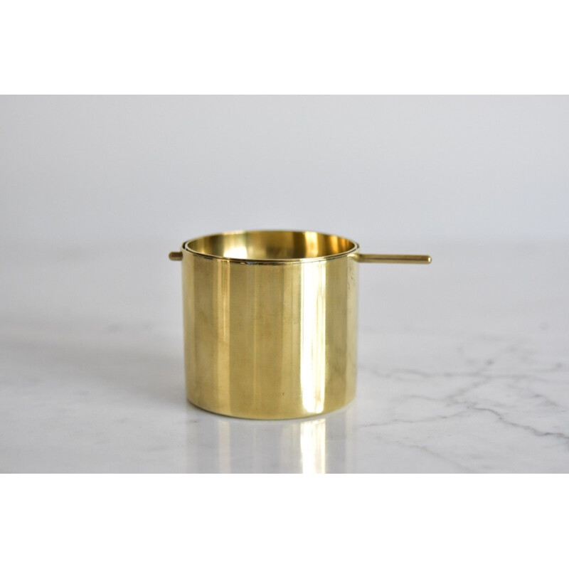 Vintage small brass ahstray by Arne Jacobsen