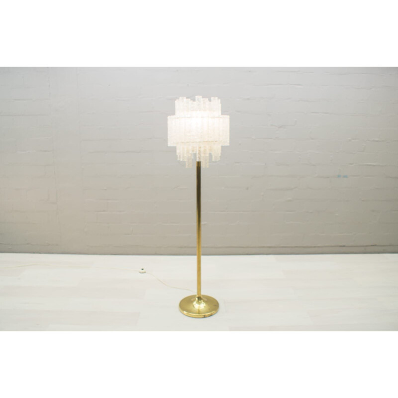 Vintage gouden vloerlamp van Doria Leuchten
