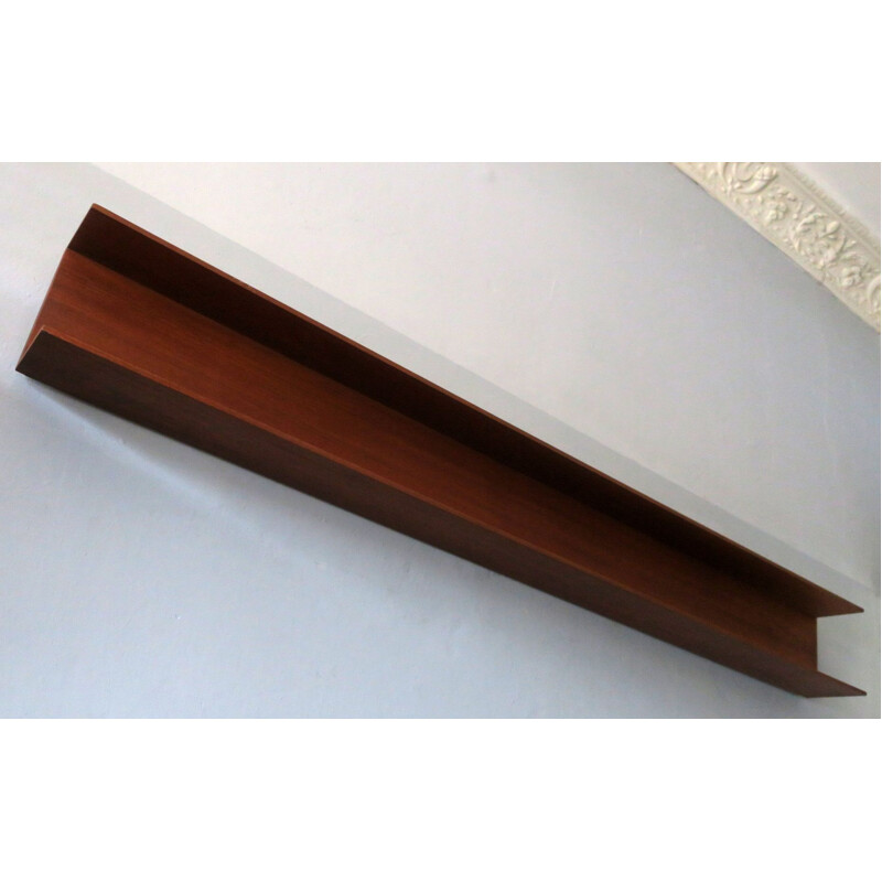 Vintage teak wall shelf by Walter Wirz