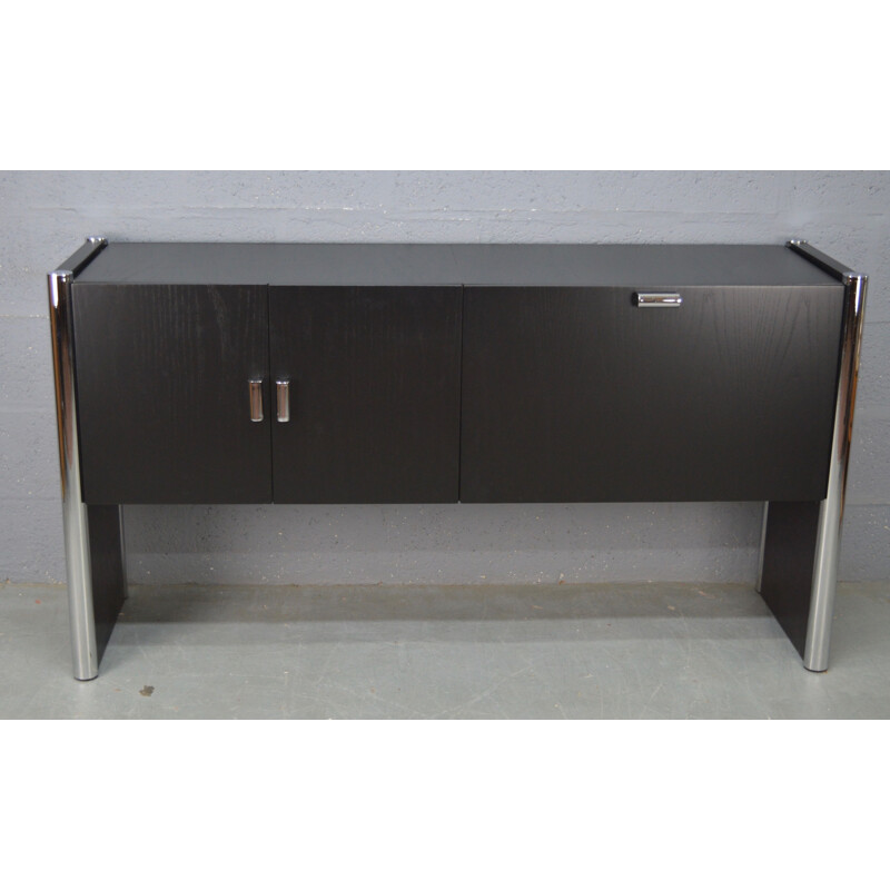 Vintage highboard in black ash by Tim Bates