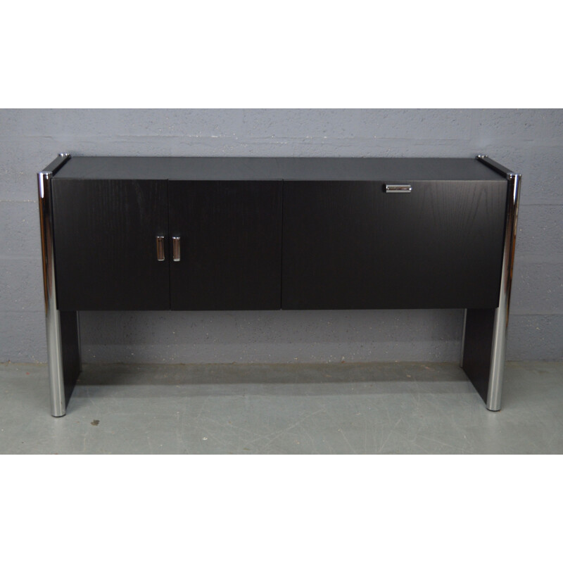 Vintage highboard in black ash by Tim Bates