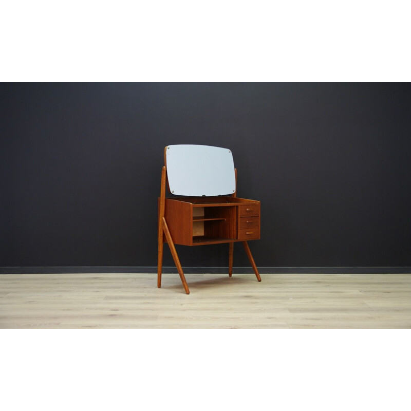 Vintage teakhouten kast met spiegel