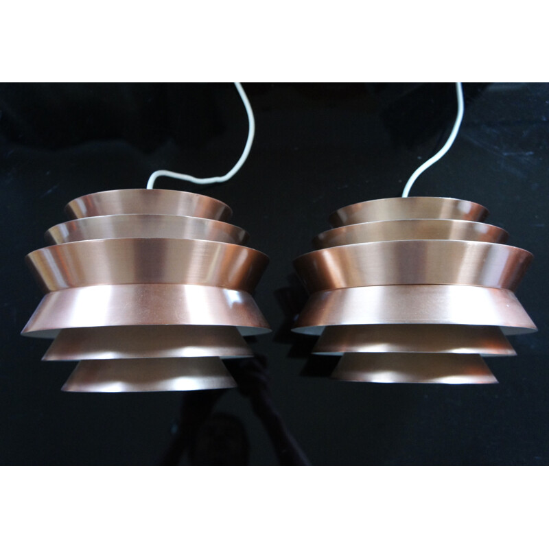 Set of 2 vintage pendant lamps "Trava" by Carl Thore