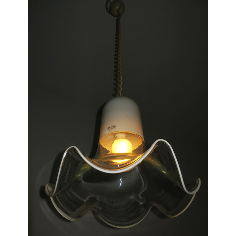 Vintage Italian pendant lamp by Pamio and Toso for Leucos