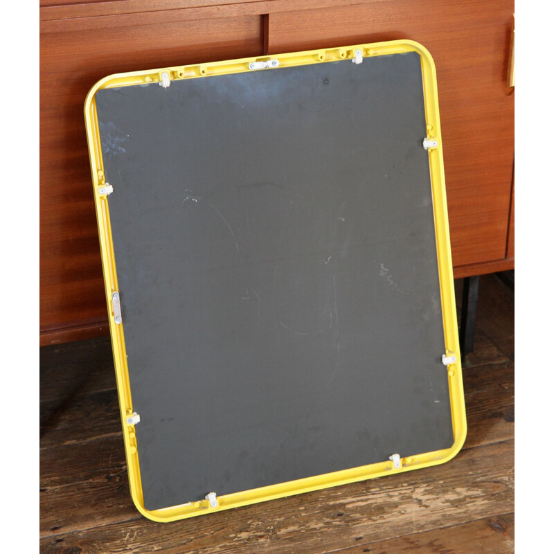 Vintage French mirror in yellow ABS plastic