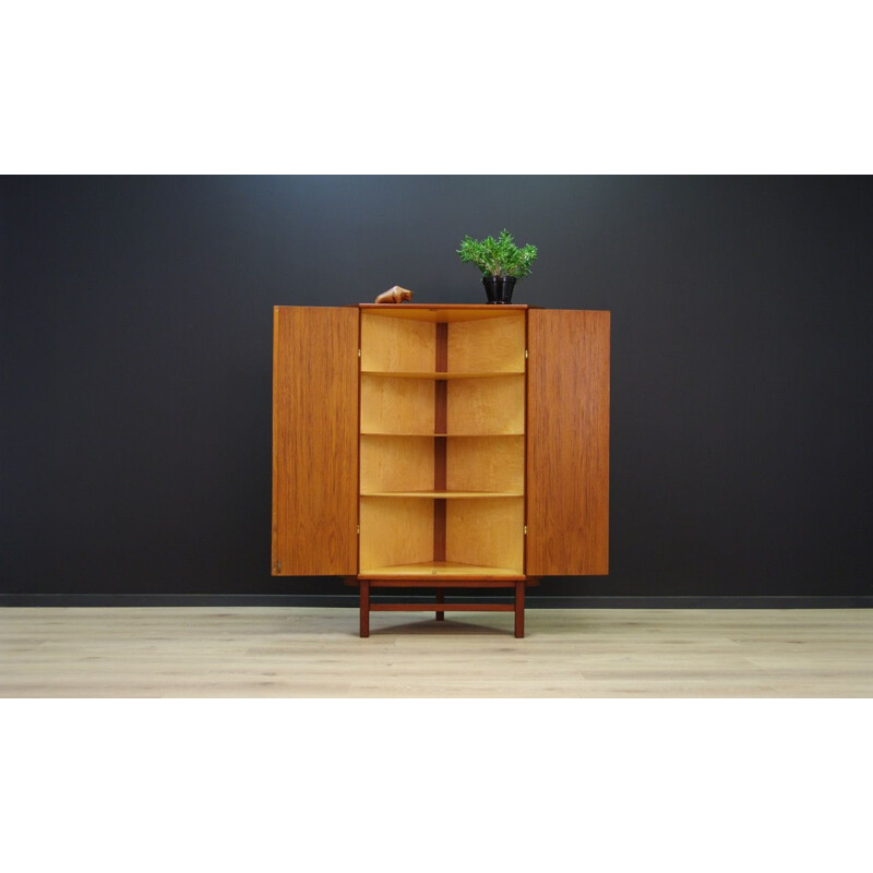 Vintage Danish corner cabinet in teak