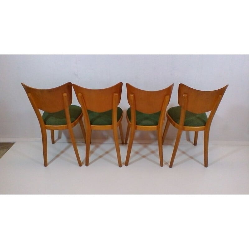 Set of 4 vintage Czech chairs by Ton