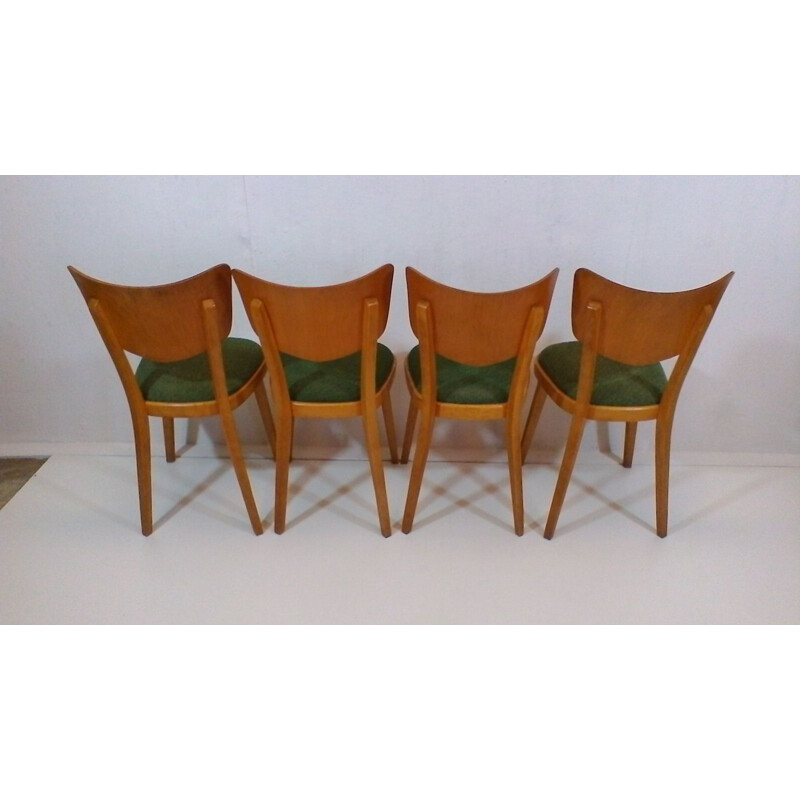 Suite van 4 vintage Tsjechische stoelen van Ton