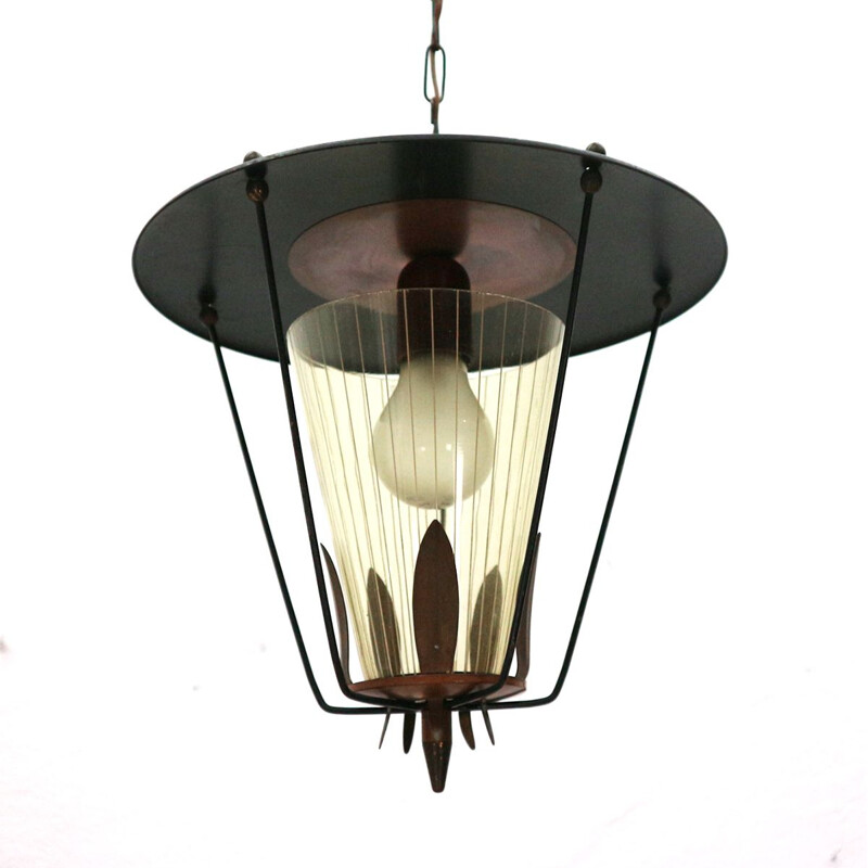 Vintage-Hängeleuchte "Lampion" aus Stahl