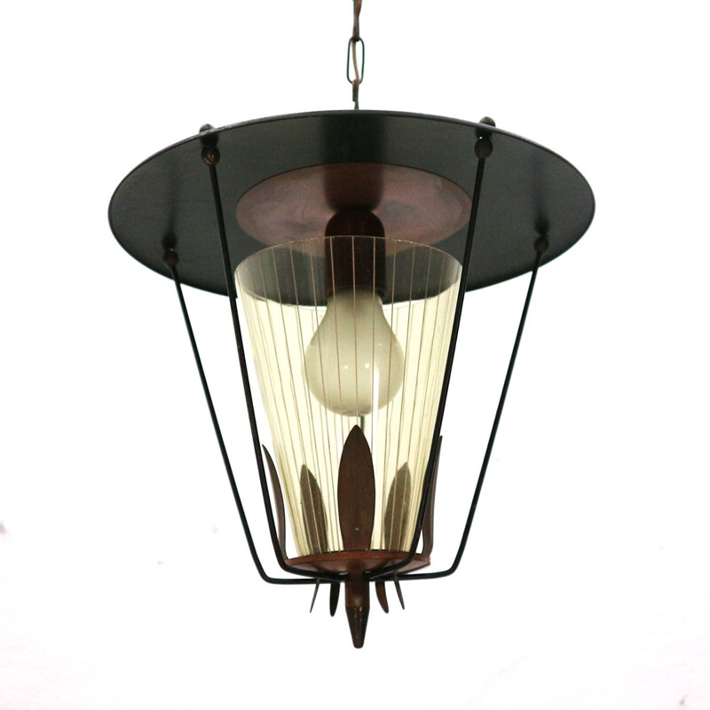 Vintage pendant lamp "Lampion" in steel