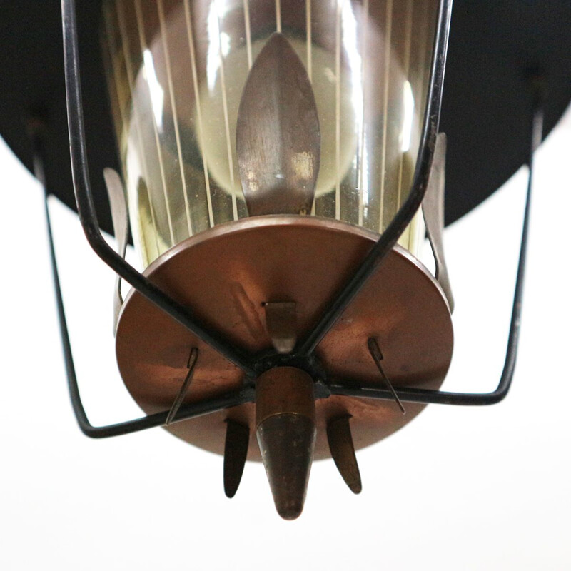 Suspensión de la lámpara de acero vintage
