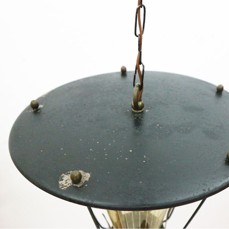 Suspensión de la lámpara de acero vintage