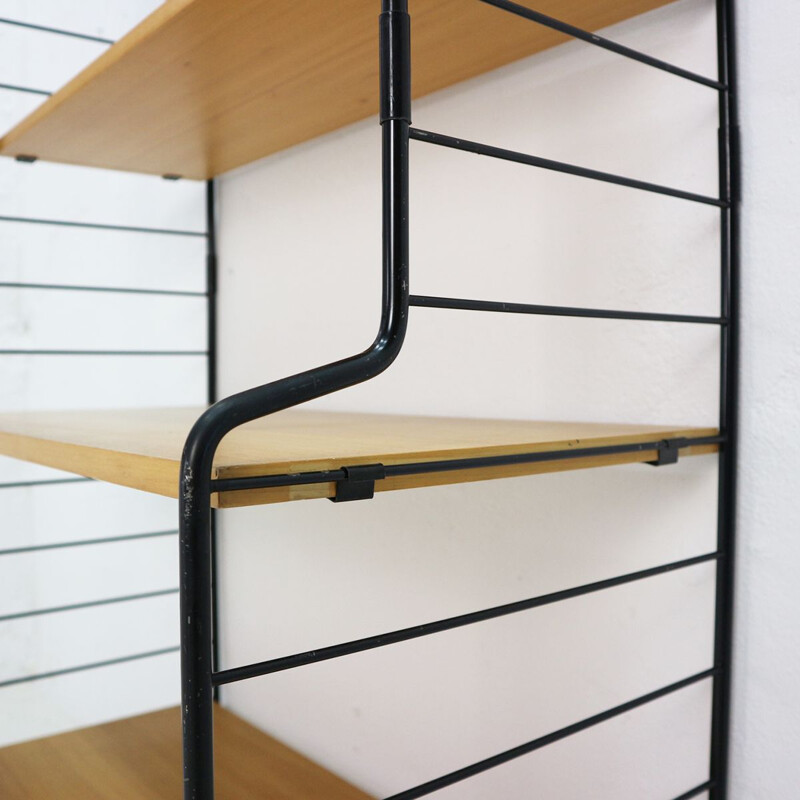 Vintage German bookcase in black ash wood