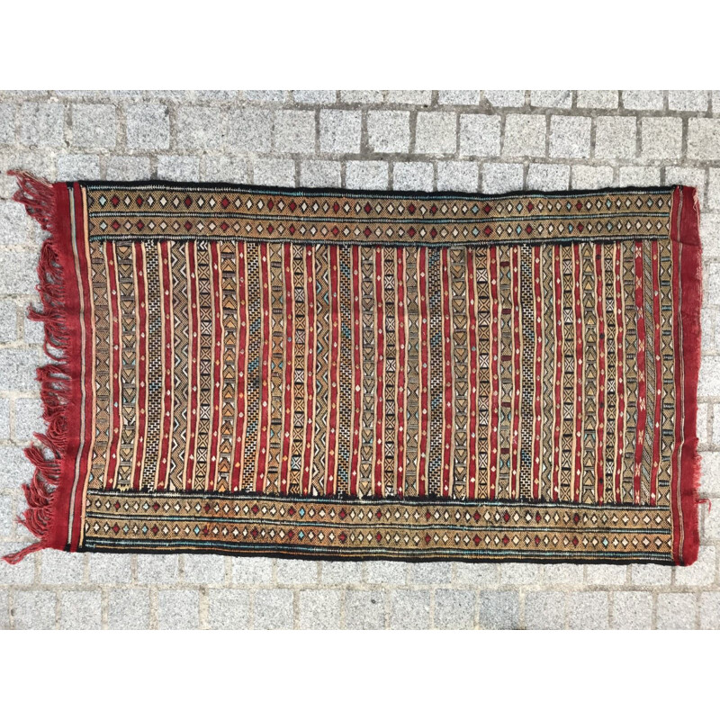 Vintage Kilim carpet Morocco Berber
