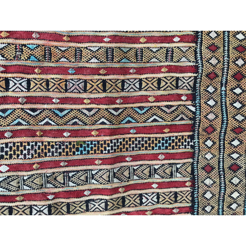 Vintage Kilim carpet Morocco Berber