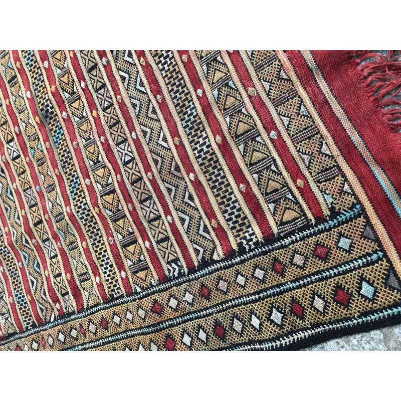 Vintage Kilim carpet Morocco Berber