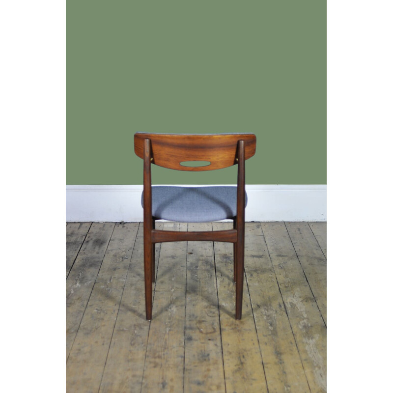 Set of 4 vintage dining chair in teak and Kvadrat's Umami fabric