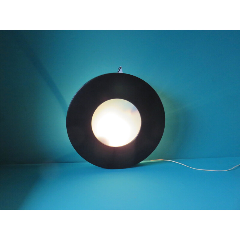 Pair of vintage black metal wall lamp, 1980