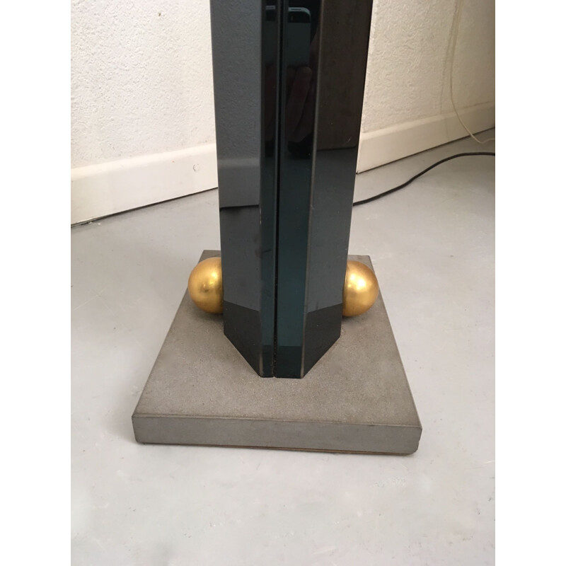 Vintage italian Totem floor lamp in blue steel 1980