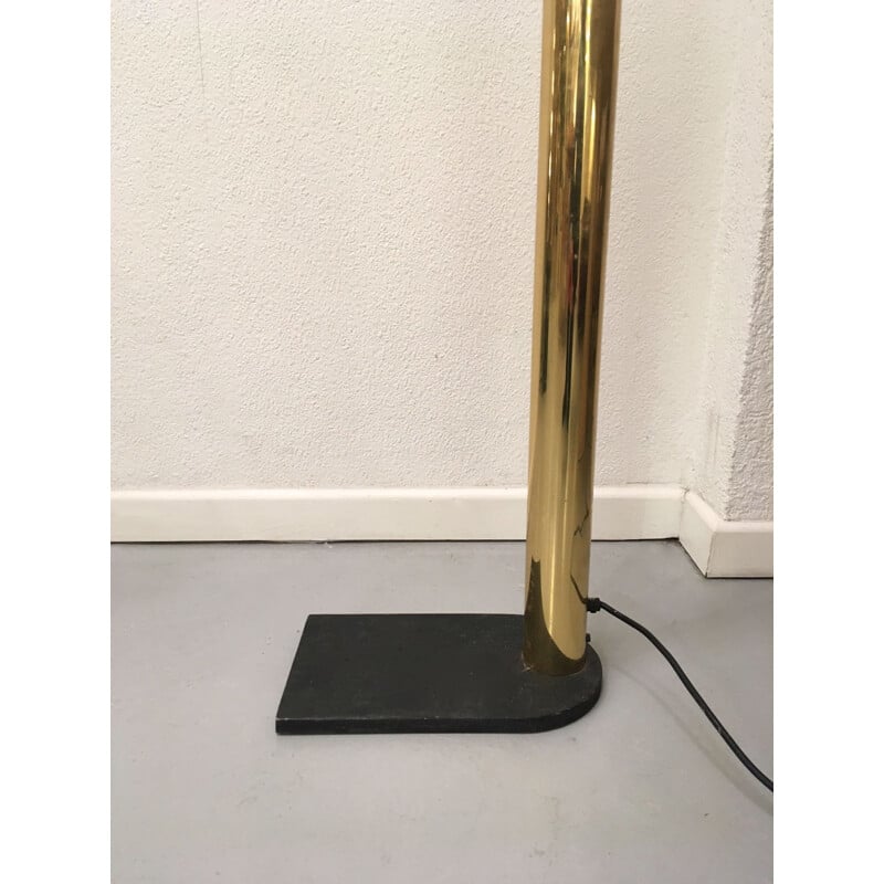 Halogen floor lamp in brass, Italy 1980