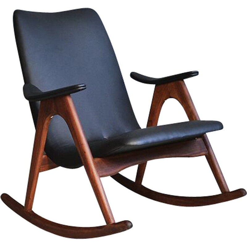 Rocking chair vintage par Louis van Teeffelen pour Webe
