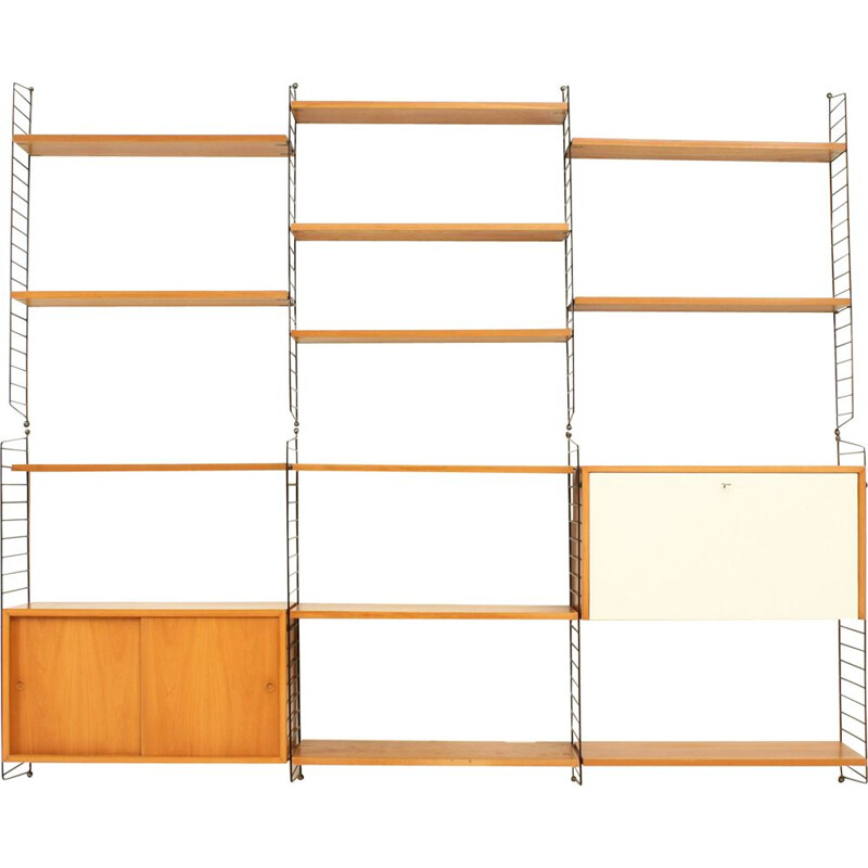 Vintage Swedish wall unit by Kajsa and Nisse Strinning for String Design AB