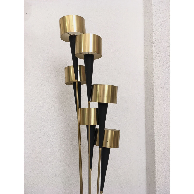 Vintage Bouquet floor lamp in copper and brass 1960