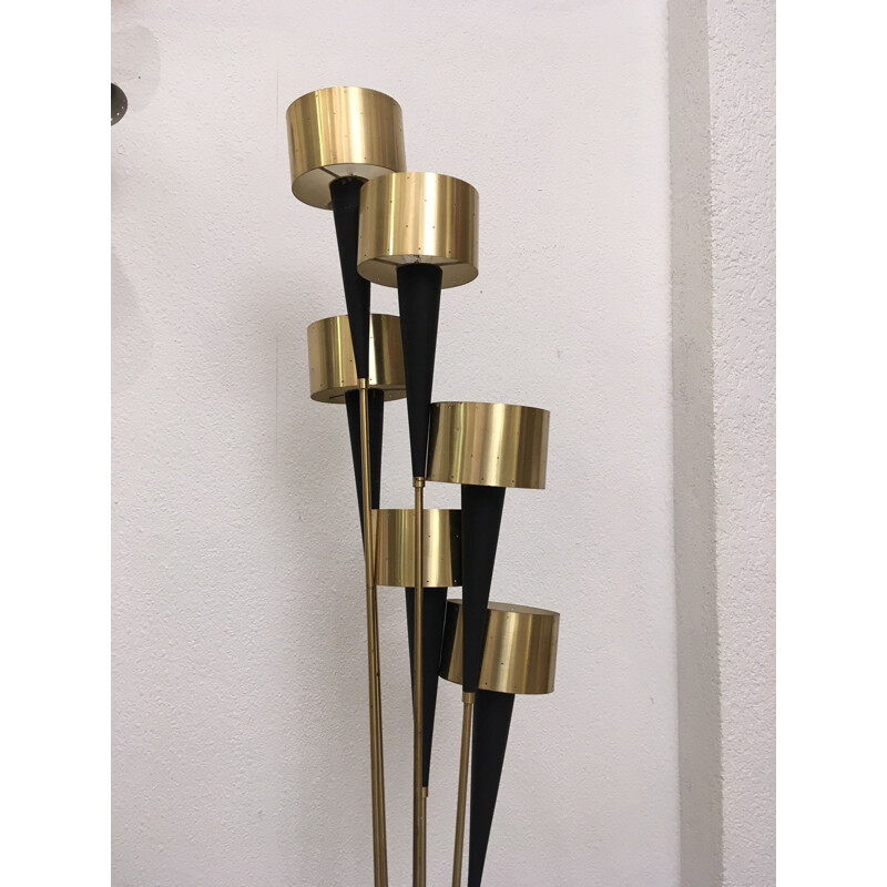 Vintage Bouquet floor lamp in copper and brass 1960