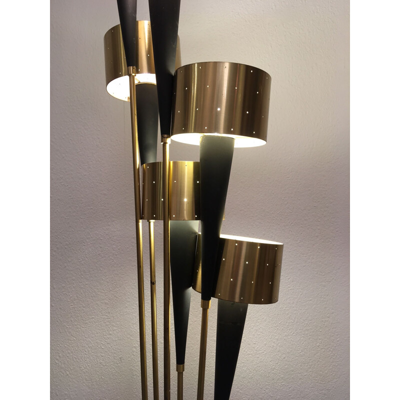 Vintage Bouquet floor lamp in copper and brass 1960