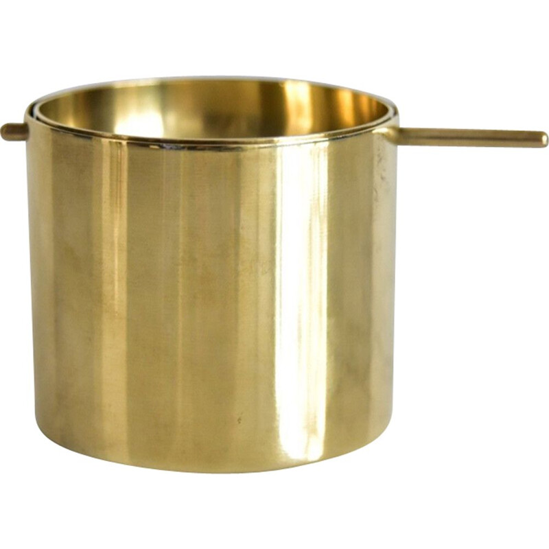 Vintage small brass ahstray by Arne Jacobsen