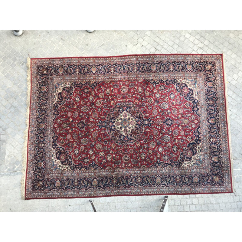 Vintage persian rug in wool and cotton 1970