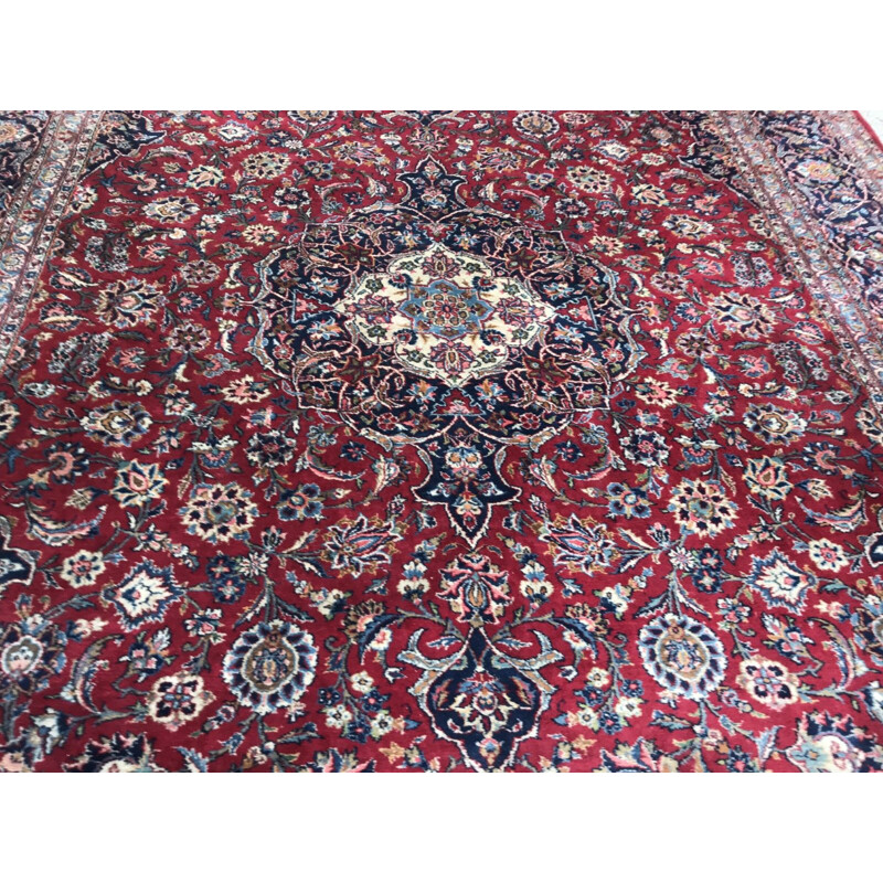 Tapis vintage perse en laine et coton 1970